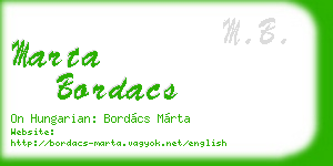 marta bordacs business card