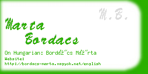 marta bordacs business card